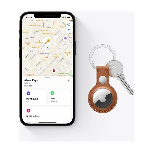 Find My -sovellus näyttää AirTag-paikannusta