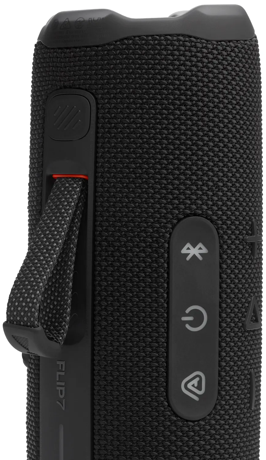 Wrist strap and buttons on the JBL Flip 7